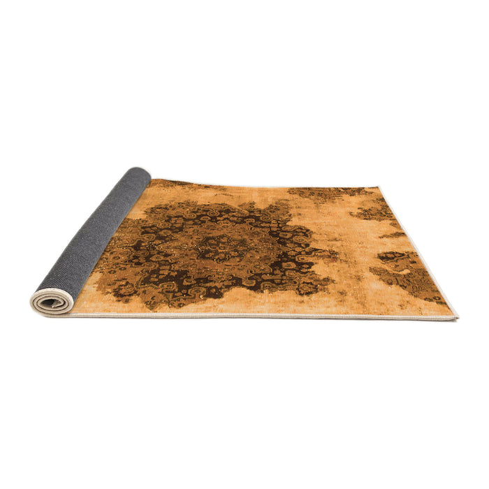 Sideview of Abstract Orange Modern Rug, abs1126org