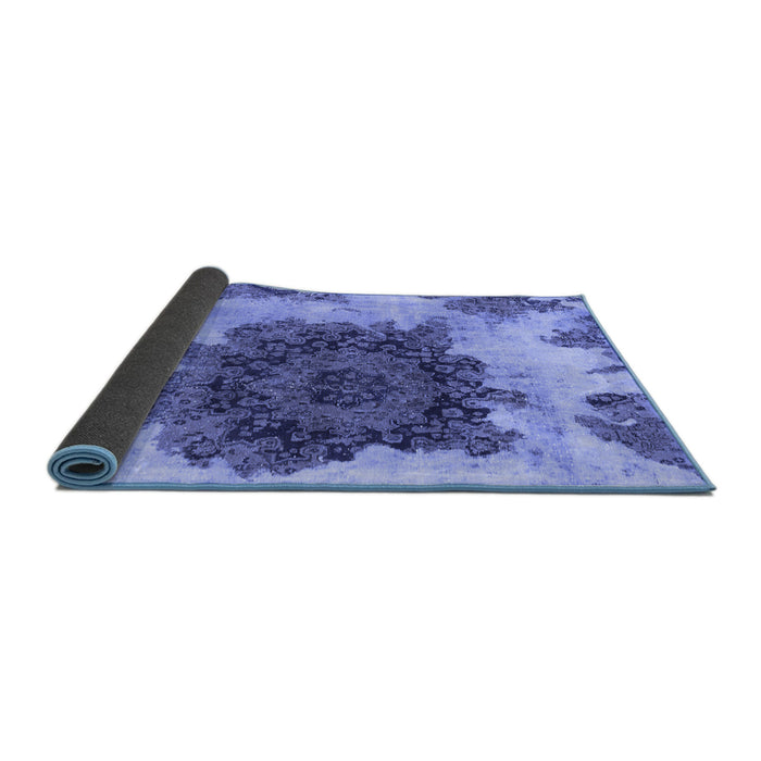 Sideview of Abstract Blue Modern Rug, abs1126blu