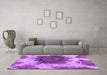 Machine Washable Abstract Purple Modern Area Rugs in a Living Room, wshabs1126pur