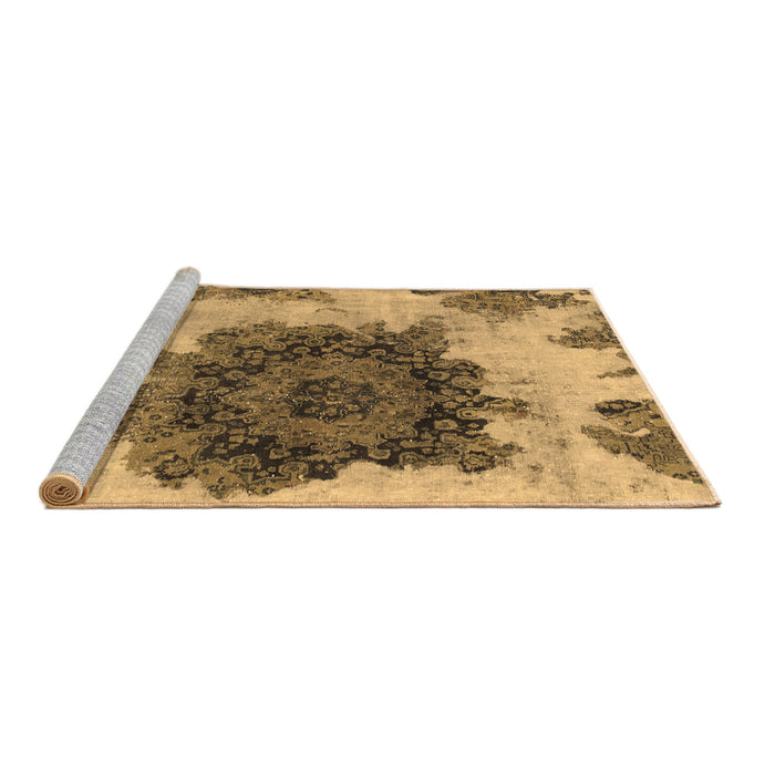 Sideview of Machine Washable Abstract Brown Modern Rug, wshabs1126brn