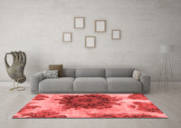 Machine Washable Abstract Red Modern Rug, wshabs1126red