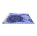 Sideview of Machine Washable Abstract Blue Modern Rug, wshabs1126blu