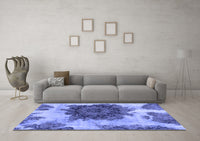 Machine Washable Abstract Blue Modern Rug, wshabs1126blu