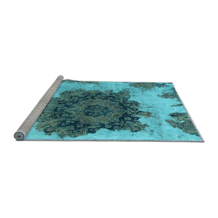 Sideview of Machine Washable Abstract Light Blue Modern Rug, wshabs1126lblu