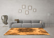 Machine Washable Abstract Orange Modern Area Rugs in a Living Room, wshabs1126org