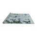 Sideview of Machine Washable Abstract Cadet Blue Green Rug, wshabs1127