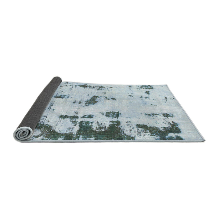 Sideview of Abstract Cadet Blue Green Modern Rug, abs1127