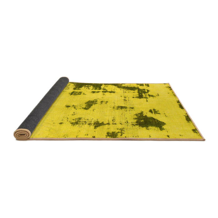 Sideview of Abstract Yellow Modern Rug, abs1127yw