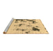 Sideview of Machine Washable Abstract Brown Modern Rug, wshabs1127brn