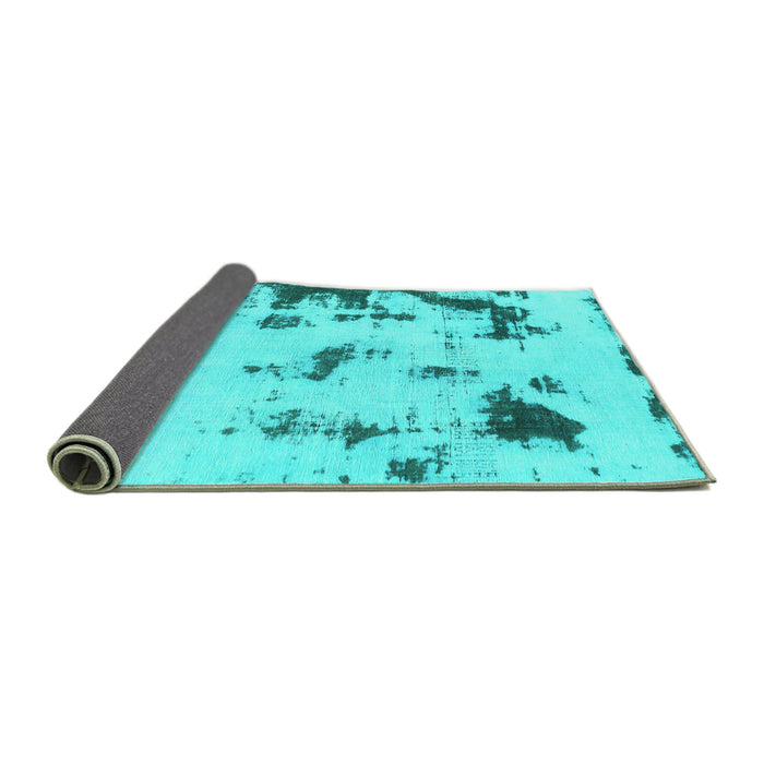 Sideview of Abstract Turquoise Modern Rug, abs1127turq