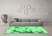 Machine Washable Abstract Green Modern Area Rugs in a Living Room,, wshabs1127grn