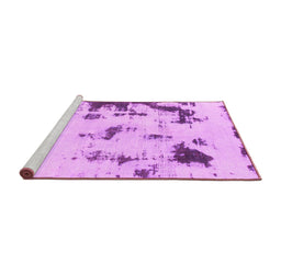 Sideview of Machine Washable Abstract Pink Modern Rug, wshabs1127pnk