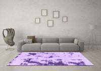 Machine Washable Abstract Purple Modern Rug, wshabs1127pur