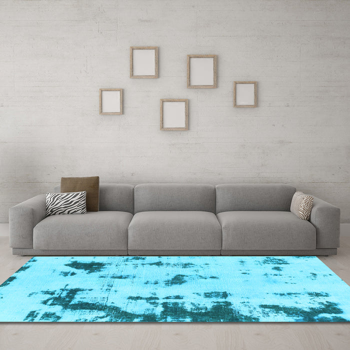 Machine Washable Abstract Light Blue Modern Rug in a Living Room, wshabs1127lblu