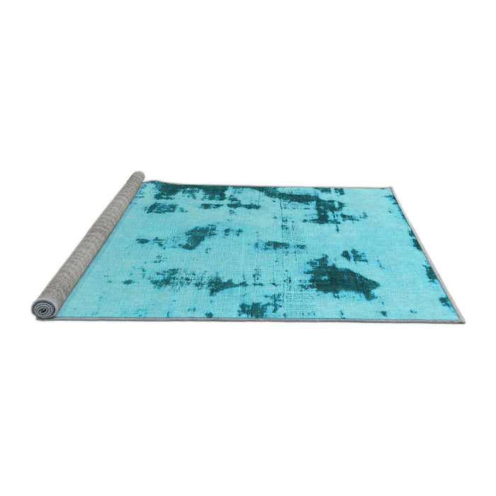 Sideview of Machine Washable Abstract Light Blue Modern Rug, wshabs1127lblu