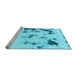 Sideview of Machine Washable Abstract Light Blue Modern Rug, wshabs1127lblu