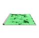 Sideview of Machine Washable Abstract Green Modern Area Rugs, wshabs1127grn