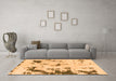 Machine Washable Abstract Orange Modern Area Rugs in a Living Room, wshabs1127org