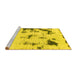 Sideview of Machine Washable Abstract Yellow Modern Rug, wshabs1127yw