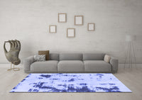 Machine Washable Abstract Blue Modern Rug, wshabs1127blu