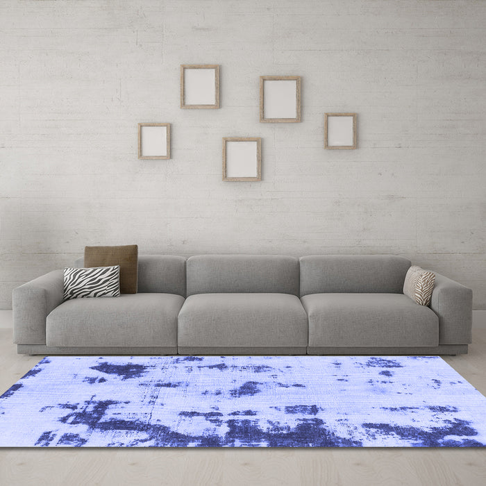 Machine Washable Abstract Blue Modern Rug in a Living Room, wshabs1127blu