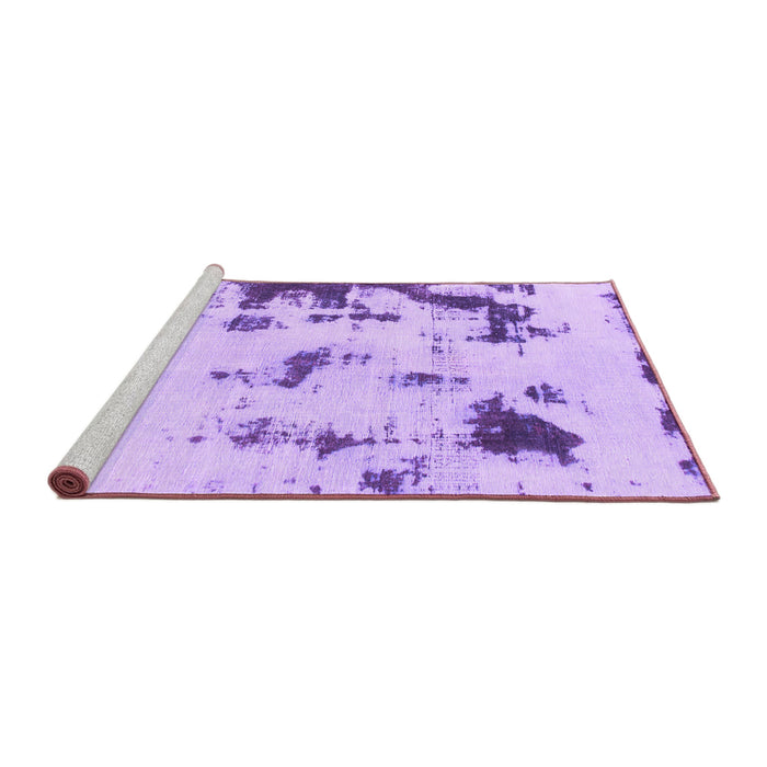 Sideview of Machine Washable Abstract Purple Modern Area Rugs, wshabs1127pur
