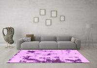 Machine Washable Abstract Pink Modern Rug, wshabs1127pnk