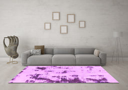 Machine Washable Abstract Pink Modern Rug in a Living Room, wshabs1127pnk