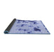 Sideview of Abstract Blue Modern Rug, abs1127blu