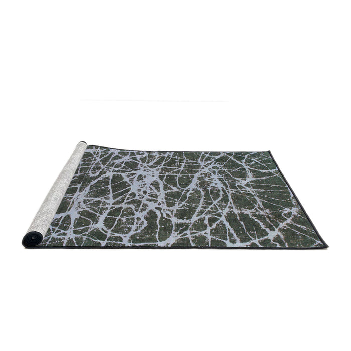 Sideview of Machine Washable Abstract Dark Gray Rug, wshabs1128