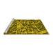 Sideview of Machine Washable Abstract Yellow Modern Rug, wshabs1128yw