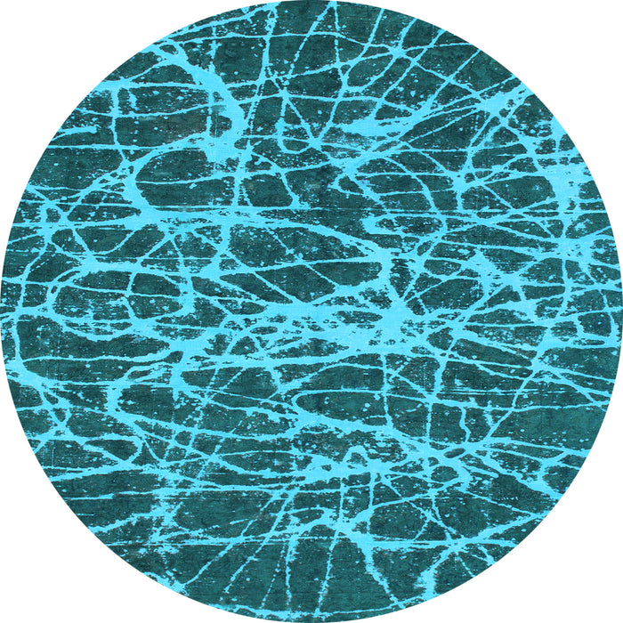 Round Abstract Light Blue Modern Rug, abs1128lblu