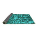 Sideview of Abstract Turquoise Modern Rug, abs1128turq