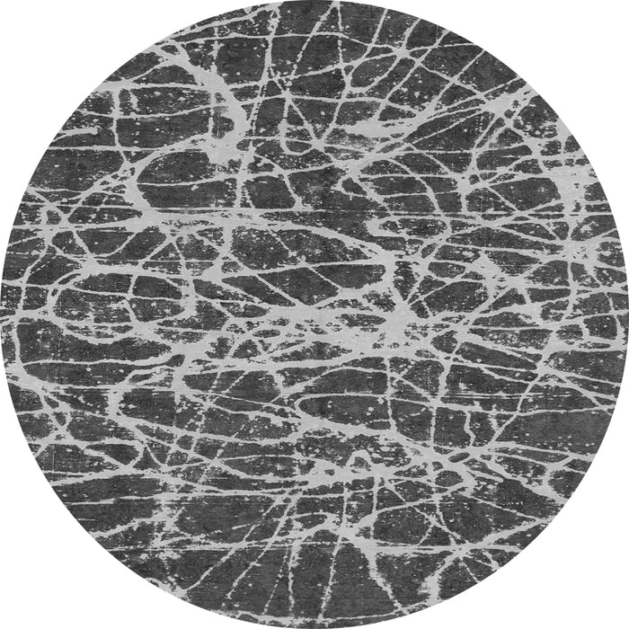 Round Abstract Gray Modern Rug, abs1128gry
