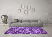 Machine Washable Abstract Purple Modern Rug, wshabs1128pur