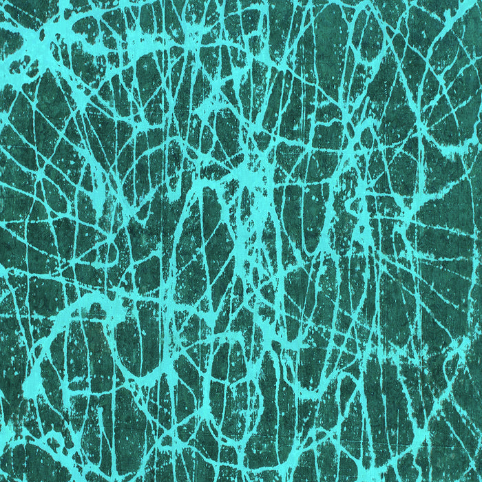Square Machine Washable Abstract Turquoise Modern Area Rugs, wshabs1128turq