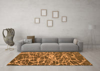 Machine Washable Abstract Orange Modern Rug, wshabs1128org