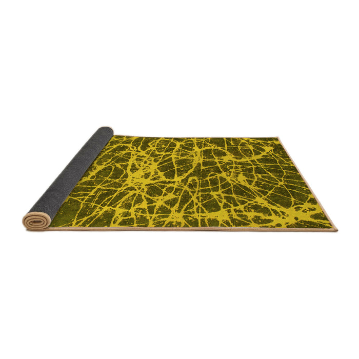 Sideview of Abstract Yellow Modern Rug, abs1128yw