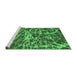 Sideview of Machine Washable Abstract Emerald Green Modern Area Rugs, wshabs1128emgrn