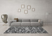 Machine Washable Abstract Gray Modern Rug in a Living Room,, wshabs1128gry