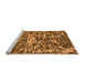 Sideview of Machine Washable Abstract Orange Modern Area Rugs, wshabs1128org