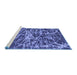 Sideview of Machine Washable Abstract Blue Modern Rug, wshabs1128blu