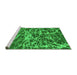 Sideview of Machine Washable Abstract Green Modern Area Rugs, wshabs1128grn