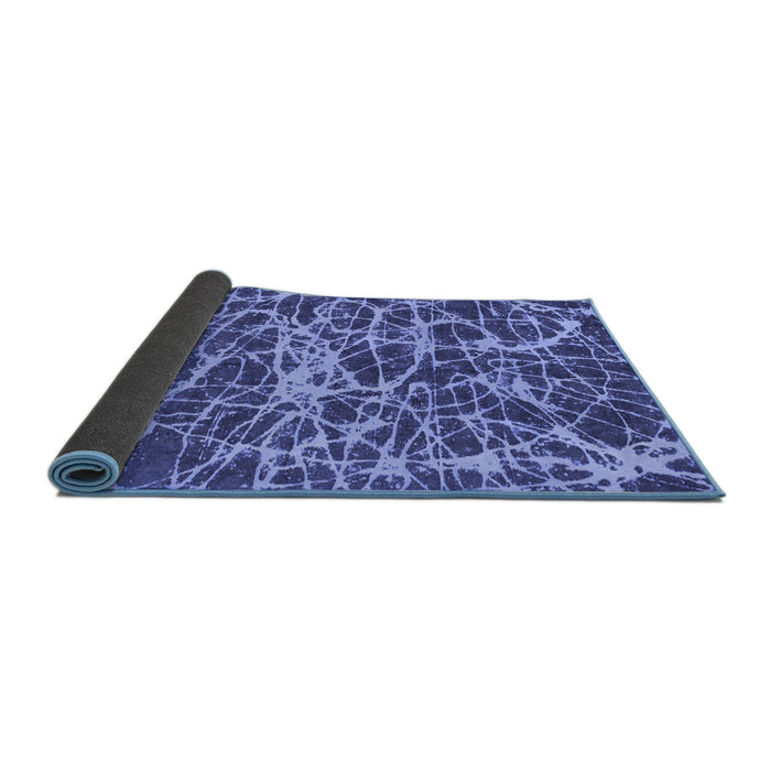 Sideview of Abstract Blue Modern Rug, abs1128blu