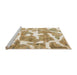 Sideview of Machine Washable Abstract Cinnamon Brown Rug, wshabs1129