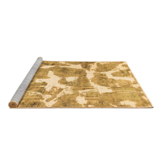 Sideview of Machine Washable Abstract Brown Modern Rug, wshabs1129brn