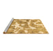 Sideview of Machine Washable Abstract Brown Modern Rug, wshabs1129brn