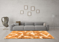 Machine Washable Abstract Orange Modern Rug, wshabs1129org