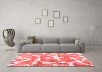 Machine Washable Abstract Red Modern Rug, wshabs1129red
