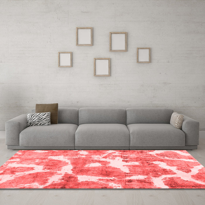 Modern Red Washable Rugs